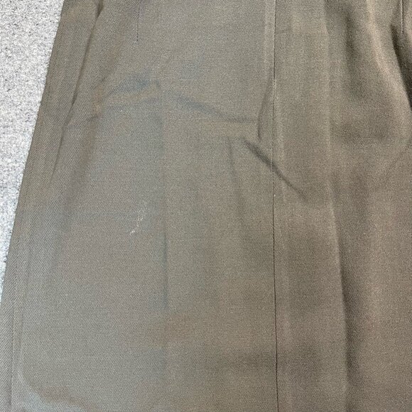 MICHAA Womens A Line Dress Green Olive Notch Neck Long Sleeve Zipper Modest XL - Picture 9 of 10